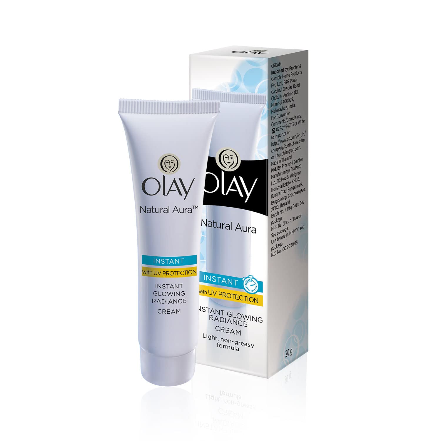 Olay Natural Aura Vitamin B3, Pro B5, E with UV Protection, 18 gm